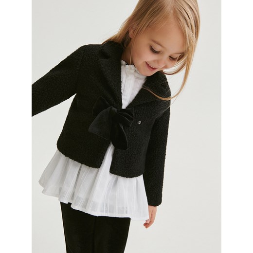 Reserved - Żakiet ze sztucznego baranka - czarny ze sklepu Reserved w kategorii Marynarki dziewczęce - zdjęcie 166688593