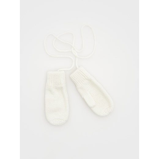 Reserved - Rękawiczki jednopalczaste na sznurku - złamana biel ze sklepu Reserved w kategorii Rękawiczki dziecięce - zdjęcie 166689151