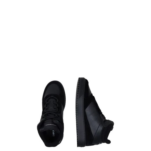 Czarne buty sportowe męskie Emporio Armani z tworzywa sztucznego sznurowane 