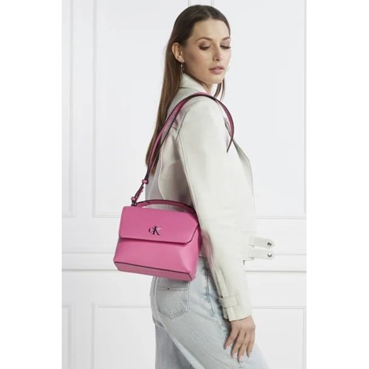 Calvin Klein listonoszka różowa ze skóry ekologicznej