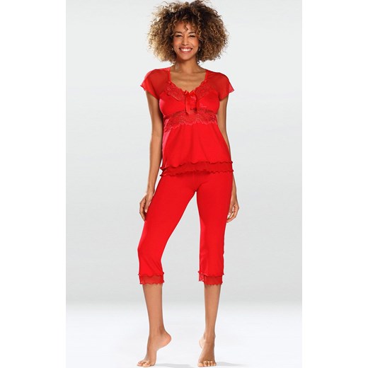 Kinzly piżama 3/4, Kolor czerwony, Rozmiar XS, DKaren ze sklepu Primodo w kategorii Piżamy damskie - zdjęcie 166695214