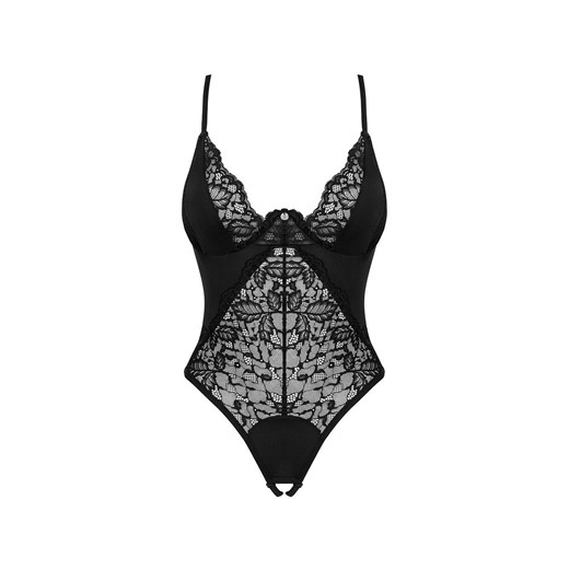 Obsessive koronkowe body otwarte Bellastia, Kolor czarny, Rozmiar XS/S, Obsessive ze sklepu Primodo w kategorii Body damskie - zdjęcie 166697574