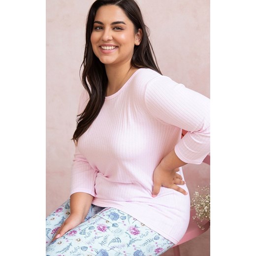Bawełniana piżama damska Plus Size Amora 3008, Kolor różowy-wzór, Rozmiar XXL, Taro ze sklepu Primodo w kategorii Piżamy damskie - zdjęcie 166697921