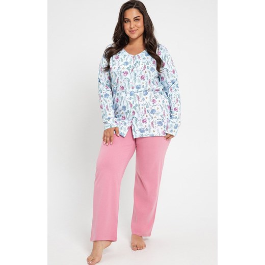 Bawełniana piżama damska Plus Size Valencia 3009, Kolor błękitno-różowy, Rozmiar XXL, Taro ze sklepu Primodo w kategorii Piżamy damskie - zdjęcie 166697923