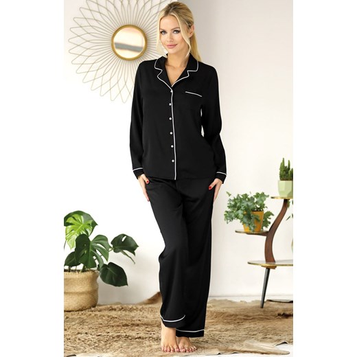 Piżama długie spodnie i koszula KAMA, Kolor czarny, Rozmiar L, Unikat ze sklepu Primodo w kategorii Piżamy damskie - zdjęcie 166698050