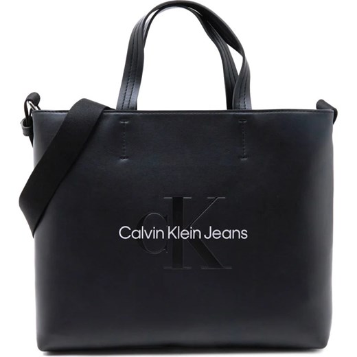 Shopper bag Calvin Klein na ramię duża ze skóry ekologicznej matowa 