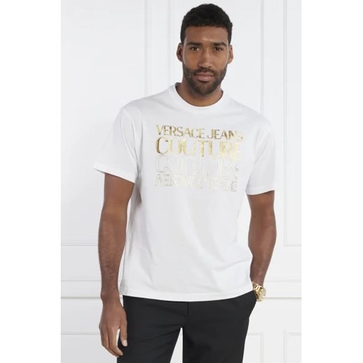 T-shirt męski Versace Jeans biały z krótkimi rękawami 
