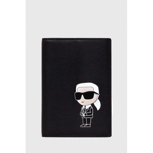 Karl Lagerfeld portfel skórzany damski kolor czarny ze sklepu ANSWEAR.com w kategorii Portfele damskie - zdjęcie 166760820