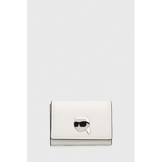 Karl Lagerfeld portfel skórzany damski kolor biały ze sklepu ANSWEAR.com w kategorii Portfele damskie - zdjęcie 166760824