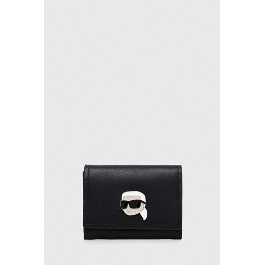 Karl Lagerfeld portfel skórzany damski kolor czarny ze sklepu ANSWEAR.com w kategorii Portfele damskie - zdjęcie 166760834