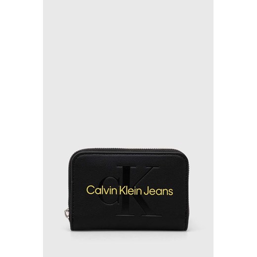 Calvin Klein Jeans portfel damski kolor czarny ze sklepu ANSWEAR.com w kategorii Portfele damskie - zdjęcie 166760923