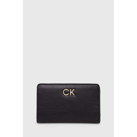 Calvin Klein portfel damski kolor czarny ze sklepu ANSWEAR.com w kategorii Portfele damskie - zdjęcie 166764364