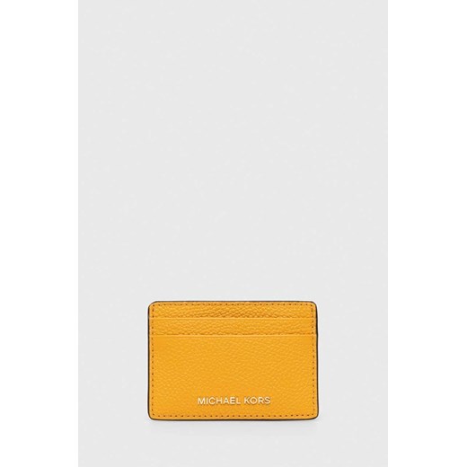 MICHAEL Michael Kors etui na karty skórzane kolor żółty ze sklepu ANSWEAR.com w kategorii Portfele damskie - zdjęcie 166765201