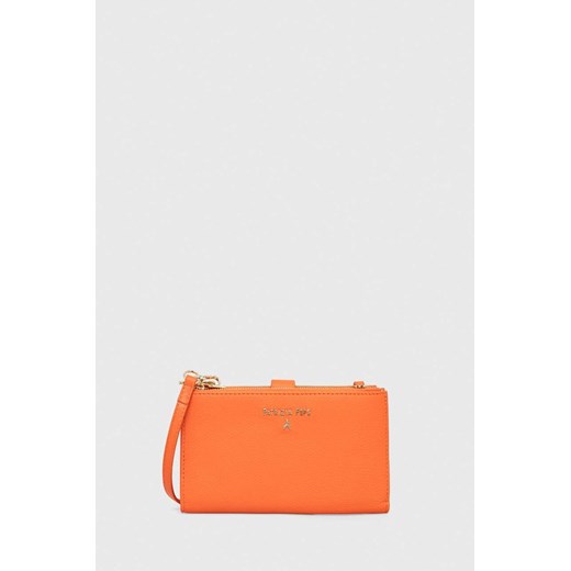 Patrizia Pepe portfel skórzany damski kolor pomarańczowy ze sklepu ANSWEAR.com w kategorii Portfele damskie - zdjęcie 166766443