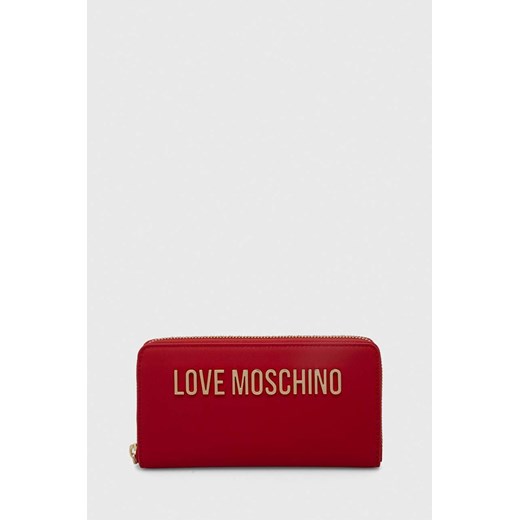 Love Moschino portfel damski kolor czerwony ze sklepu ANSWEAR.com w kategorii Portfele damskie - zdjęcie 166767993