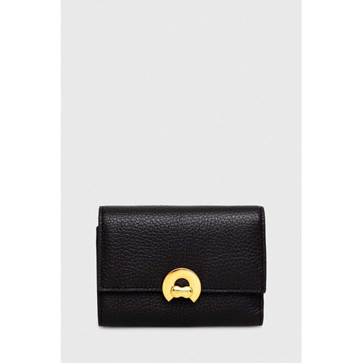 Coccinelle portfel skórzany damski kolor czarny ze sklepu ANSWEAR.com w kategorii Portfele damskie - zdjęcie 166768120