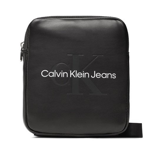 Saszetka Calvin Klein Jeans Monogram Soft Reporter18 K50K510108 Czarny ze sklepu eobuwie.pl w kategorii Torby męskie - zdjęcie 166775772