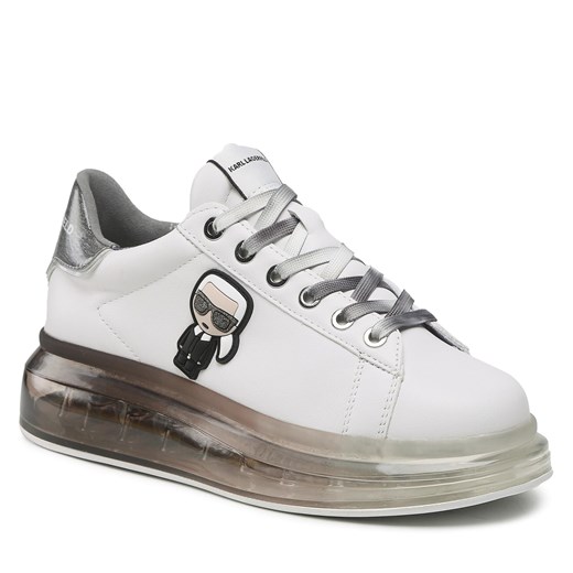 Sneakersy KARL LAGERFELD KL62631D White Lthr W/Black Karl Lagerfeld 35 eobuwie.pl wyprzedaż