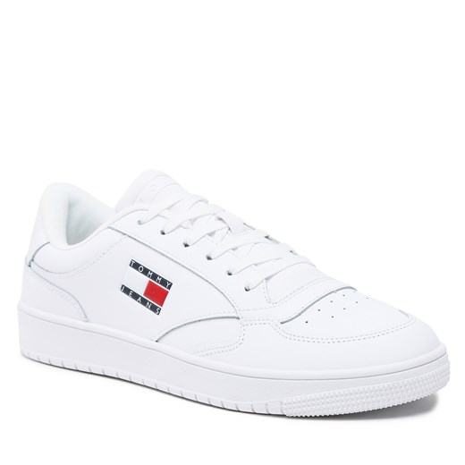 Sneakersy Tommy Jeans Retro Leather EM0EM01190 White YBS Tommy Jeans 42 eobuwie.pl