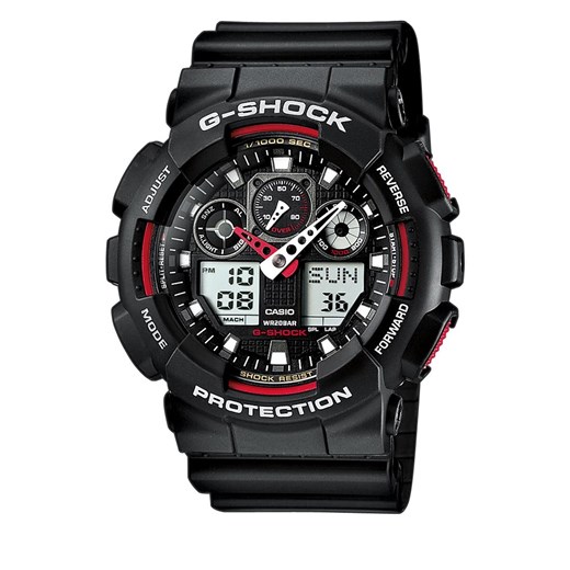 Zegarek G-Shock GA-100-1A4ER Czarny ze sklepu eobuwie.pl w kategorii Zegarki - zdjęcie 166776802