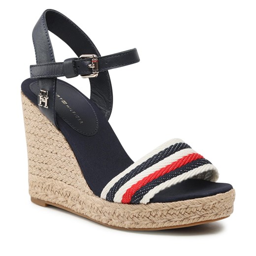 Espadryle Tommy Hilfiger Corporate Wedge FW0FW07086 Space Blue DW6 Tommy Hilfiger 36 eobuwie.pl