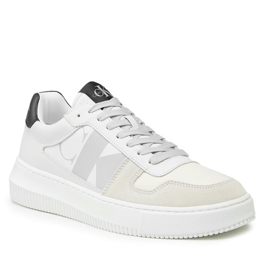 Sneakersy Calvin Klein Jeans Basket Cupsole Low Lth Mono YW0YW00876 White 03A 41 eobuwie.pl