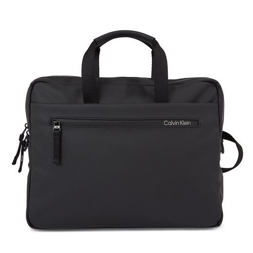 Torba na laptopa Calvin Klein Rubberized Slim Conv Laptop Bag K50K510796 Czarny ze sklepu eobuwie.pl w kategorii Torby na laptopa - zdjęcie 166787103