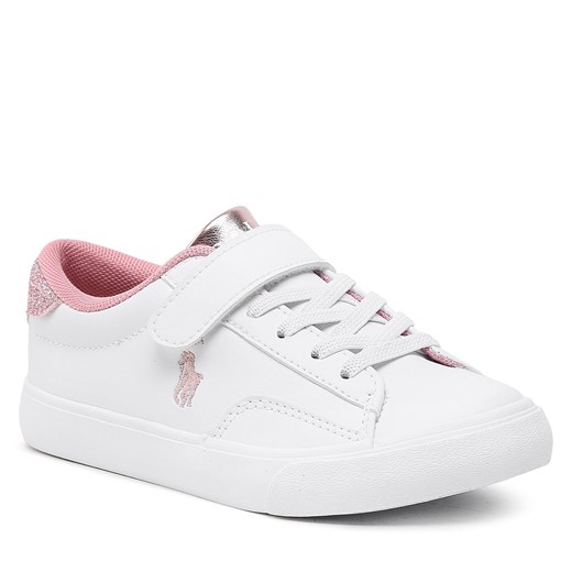 Sneakersy Polo Ralph Lauren Theron V Ps RF104102 White Smooth PU/Lt Pink/Glitter Polo Ralph Lauren 31 eobuwie.pl