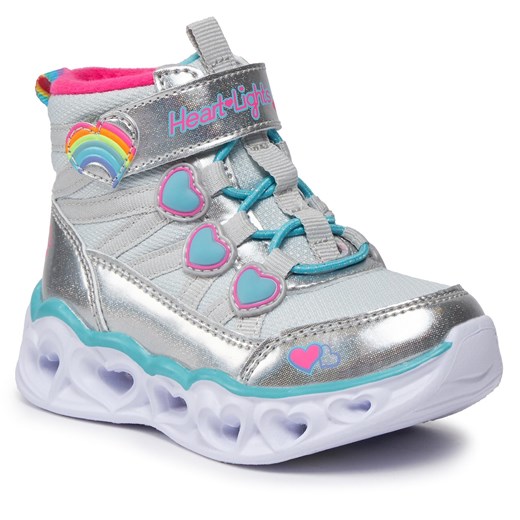 Kozaki Skechers Heart Lights Sweet Styling 302668N/SMLT Silver Skechers 21 eobuwie.pl