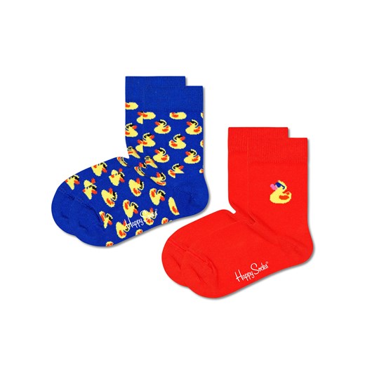 Zestaw 2 par wysokich skarpet dziecięcych Happy Socks KRDU02-0200 Kolorowy Happy Socks 9Y promocyjna cena eobuwie.pl