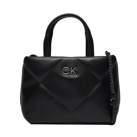 Torebka Calvin Klein Re-Lock Quilt Tote Mini K60K611340 Czarny ze sklepu eobuwie.pl w kategorii Torby Shopper bag - zdjęcie 166807084
