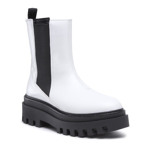 Sztyblety Calvin Klein Jeans Flatform Chelsea Boot YW0YW00850 White YBR 39 okazyjna cena eobuwie.pl