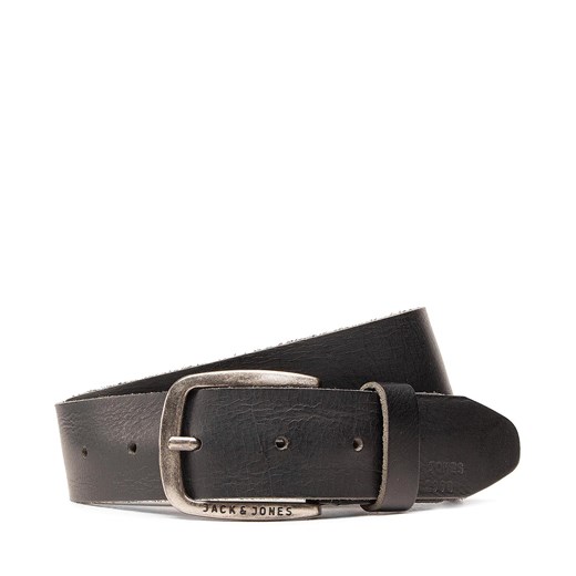 Pasek Męski Jack&Jones Jackpaul Leather Belt 12111286 Black ze sklepu eobuwie.pl w kategorii Paski męskie - zdjęcie 166813813