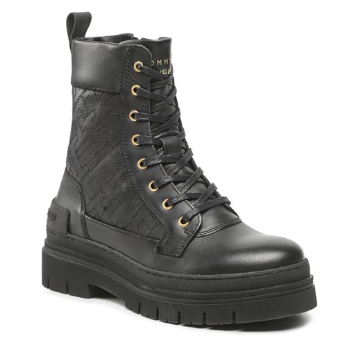 Trapery Tommy Hilfiger Lace Up Zip Boot Monogram FW0FW06849 Black BDS Tommy Hilfiger 40 eobuwie.pl