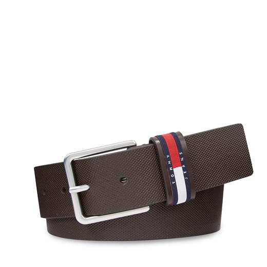 Pasek Męski Tommy Jeans Tjm Elevated Leather 4.0 AM0AM11675 Dark Brown 0HD Tommy Jeans 95 eobuwie.pl okazja