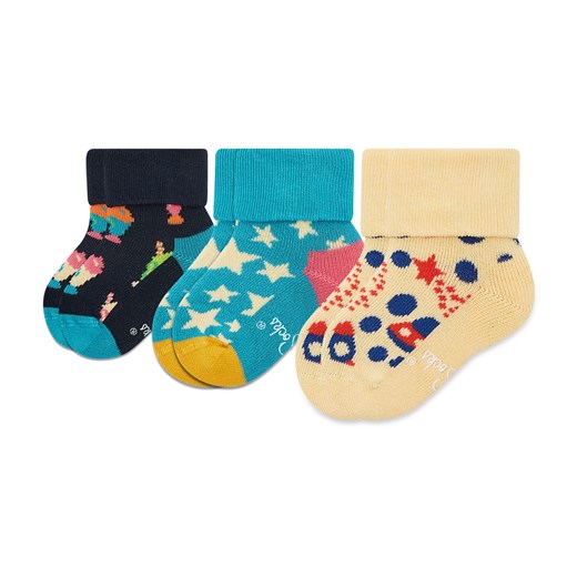 Zestaw 4 par wysokich skarpet dziecięcych Happy Socks XKFNT08-6500 Kolorowy ze sklepu eobuwie.pl w kategorii Skarpetki dziecięce - zdjęcie 166827134