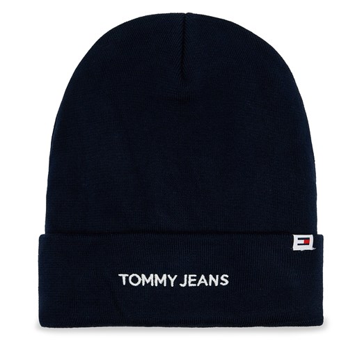 Czapka Tommy Jeans Linear Logo AM0AM12025 Granatowy ze sklepu eobuwie.pl w kategorii Czapki zimowe męskie - zdjęcie 166827292