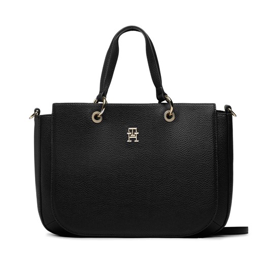 Torebka Tommy Hilfiger Th Emblem Satchel AW0AW14503 DW6 ze sklepu eobuwie.pl w kategorii Torby Shopper bag - zdjęcie 166831822