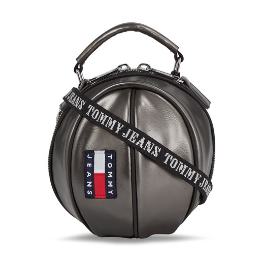 Torebka Tommy Jeans Tjw Heritage B. Ball Bag Metal AW0AW15434 Gunmetal PCS ze sklepu eobuwie.pl w kategorii Listonoszki - zdjęcie 166831843