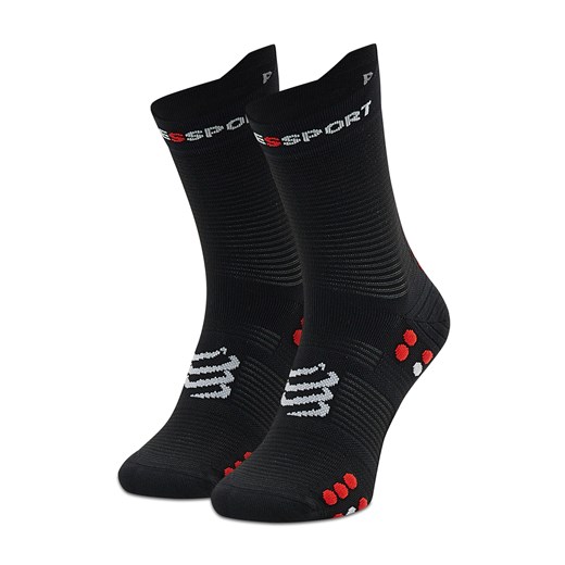 Skarpety wysokie unisex Compressport Pro Racing Socks V4.0 Run High XU00046B_906 Black/Red ze sklepu eobuwie.pl w kategorii Skarpetki męskie - zdjęcie 166835274