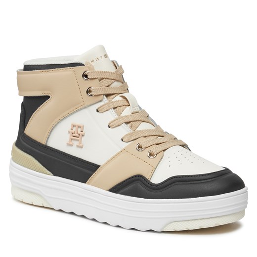 Sneakersy Tommy Hilfiger Th Basket Sneaker Hi FW0FW07757 White Clay AES Tommy Hilfiger 39 eobuwie.pl