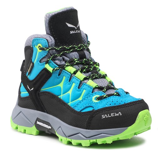 Trekkingi Salewa Jr Alp Trainer Mid Gtx GORE-TEX 8375 Blue Danube/Fluo Green 32 eobuwie.pl