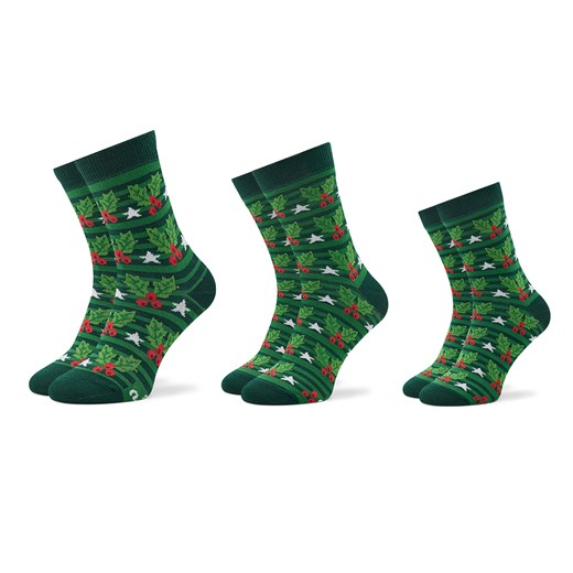 Zestaw 3 par wysokich skarpet unisex Rainbow Socks Xmas Balls Zielony Rainbow Socks 24/46 MIX eobuwie.pl