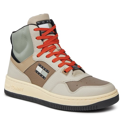 Sneakersy Tommy Jeans Tjm Basket Mid Leather EM0EM01258 Bleached Stone AEV Tommy Jeans 41 eobuwie.pl okazyjna cena