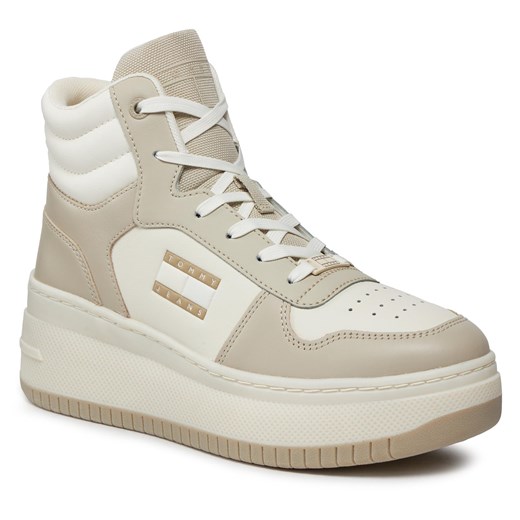 Sneakersy Tommy Jeans Tjw Retro Basket Mc Lace Up EN0EN02422 Bleached Stone AEV Tommy Jeans 41 eobuwie.pl