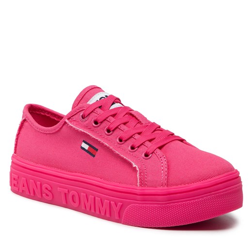 Tenisówki Tommy Jeans Mono Color Flatform EN0EN01823 Pink Alert THW Tommy Jeans 36 eobuwie.pl