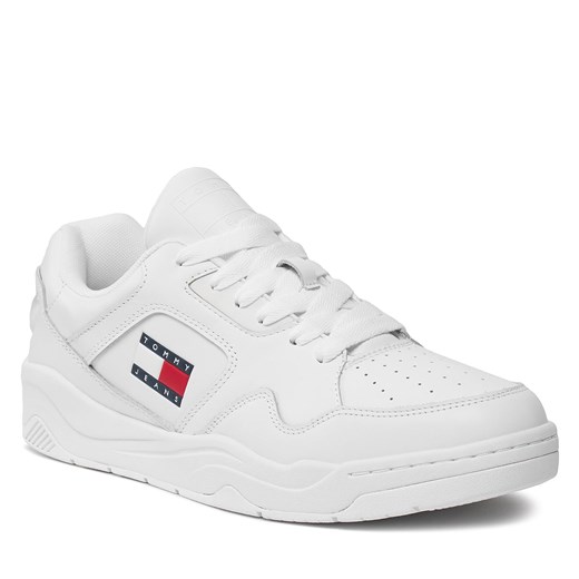 Sneakersy Tommy Jeans Tjm Leather Outsole Color EM0EM01350 White YBR Tommy Jeans 46 eobuwie.pl