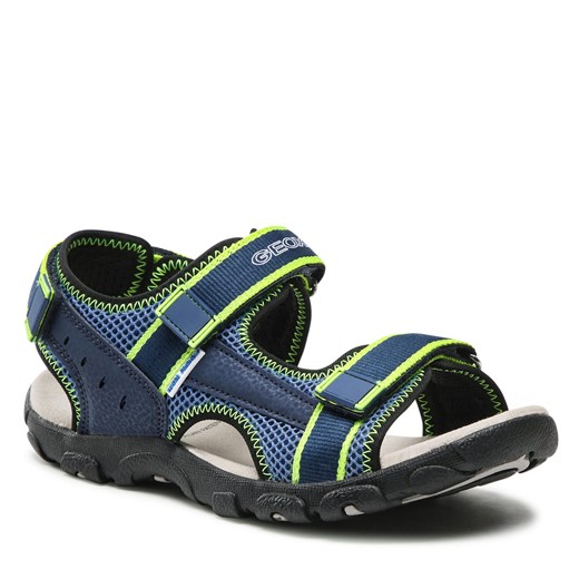 Sandały Geox J S.Strada A J1524A 014CE C4052 D Dk Blue/Lime Geox 36 okazja eobuwie.pl