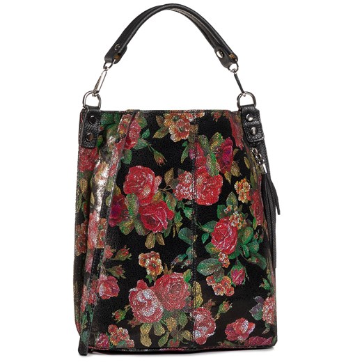 Torebka Creole K10749 Czarny Kwiaty ze sklepu eobuwie.pl w kategorii Torby Shopper bag - zdjęcie 166855411