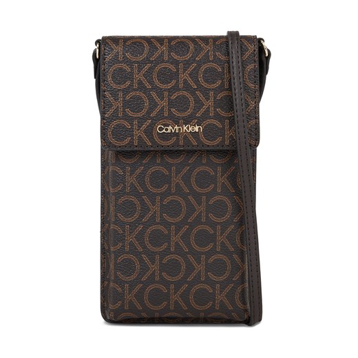 Etui na telefon Calvin Klein Ck Must Phone Pouch Xbody-Mono K60K611323 Brown Calvin Klein one size okazja eobuwie.pl